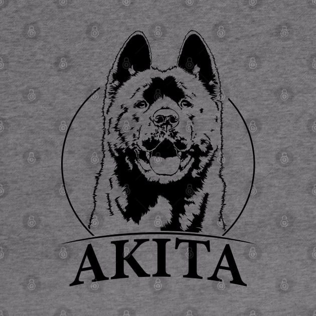 Funny Proud Akita dog portrait gift by wilsigns